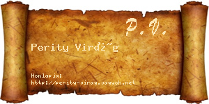 Perity Virág névjegykártya